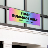 Enorme Rummage Sale! Regenboogbanner Spandoek (Buitenkant Gebouw)