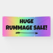 Enorme Rummage Sale! Regenboogbanner Spandoek (Horizontaal)