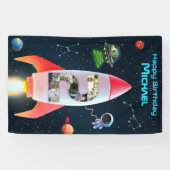 Enorme twee foto collage | 2e verjaardag Space Roc Spandoek (Horizontaal)