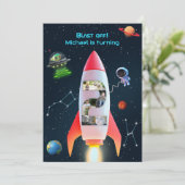 Enorme twee foto collage | Rocket Space 2e verjaar Kaart (Staand voorkant)