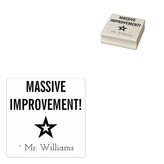 "ENORME VERBETERING!" + Aangepaste educator naam Rubberstempel (Gestempeld)