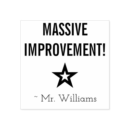 "ENORME VERBETERING!" + Aangepaste educator naam Rubberstempel (Afrduk)