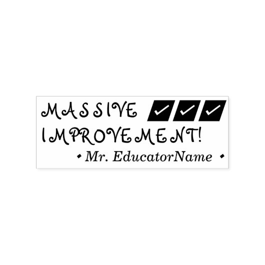 "ENORME VERBETERING!" + Aangepaste educator naam Rubberstempel (Afrduk)