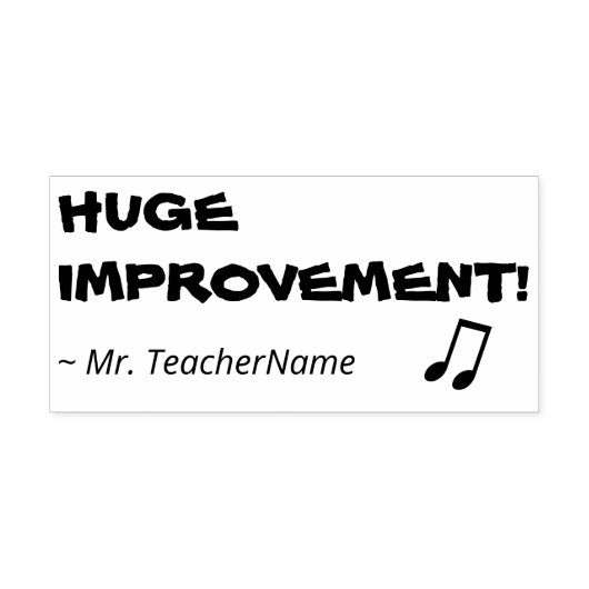 "ENORME VERBETERING!" + Naam leraar Rubber Stamp Rubberstempel (Afrduk)