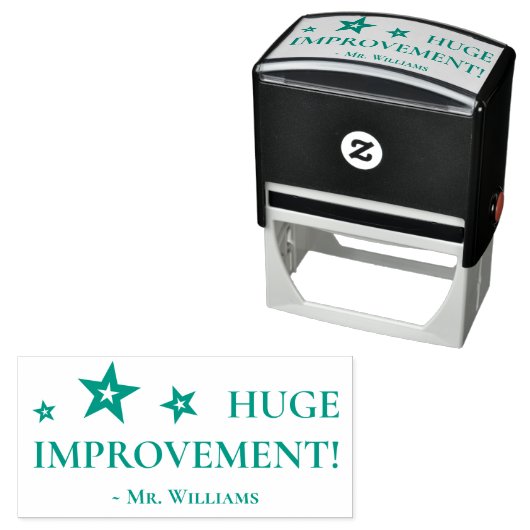 "ENORME VERBETERING!" Teacher Rubber Stamp Zelfinktende Stempel (In situ)