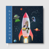 Enorme vier met foto's | Rocket Space 4e verjaarda Gastenboek (Voorkant)