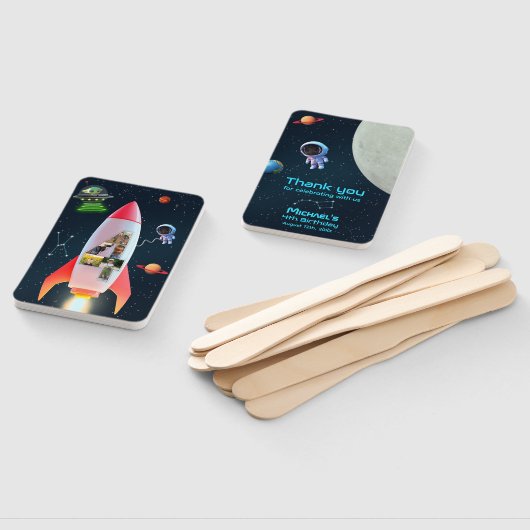 Enorme vier met foto's | Space Rocket vierde verja Handwaaier (Niet-gemonteerd)