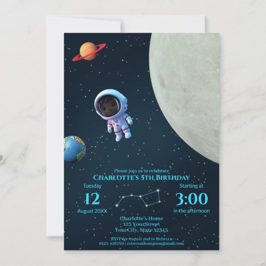 Enorme vijf met foto's | Rocket Space 5e verjaarda Kaart (Achterkant)