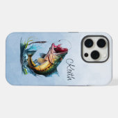 Enorme vis die uit het water valt iPhone hoesje (Achterkant horizontaal)