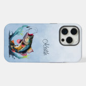 Enorme vis die uit het water valt iPhone hoesje (Achterkant horizontaal)