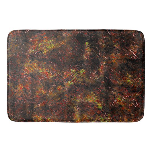 Enorme vlekken en gevilde bruine en koraalvlekken badmat (Voorkant)