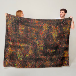 Enorme vlekken en gevilde bruine en koraalvlekken fleece deken