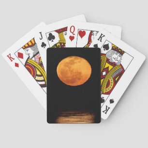 Enorme volle maan South Padre Island, Texas Pokerkaarten
