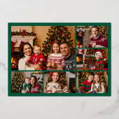 Enorme vreugde met planeet Aarde in groen, goud Folie Feestdagenkaart (Achterkant)