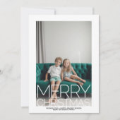 Enorme vrolijke kerst - Blauw Groene Waterverf Ter Feestdagenkaart (Voorkant)