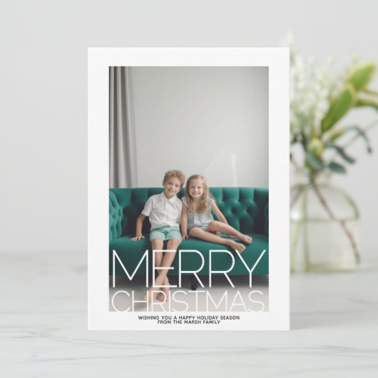 Enorme vrolijke kerst - Blauw Groene Waterverf Ter Feestdagenkaart (Staand voorkant)
