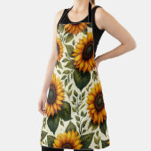 Enorme zonnebloemen waterverf prints schort (Insitu)