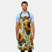 Enorme zonnebloemen waterverf prints schort (Gedragen)