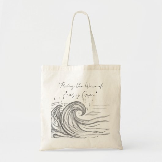 Enorme zwart-witte met de hand geschetste oceaango tote bag (Voorkant)