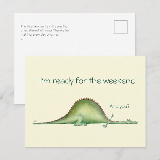 Enormous Dragon Resting Fantasy Illustration card Briefkaart (Voorkant / Achterkant)