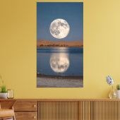 enormous moon was reflected in the lake canvas afdruk (Insitu (Woonkamer))