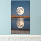 enormous moon was reflected in the lake canvas afdruk (Insitu (Houten vloer))