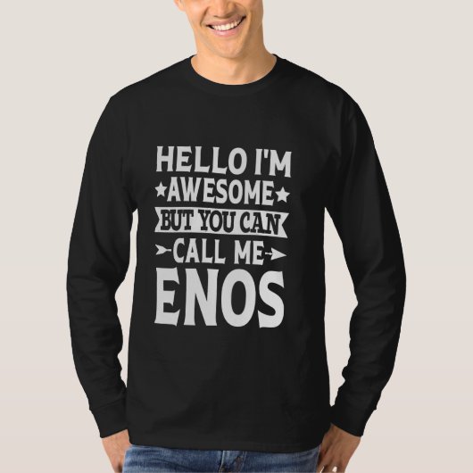 Enos achternaam Noem me Enos Familie Team Achterna T-shirt (Voorkant)