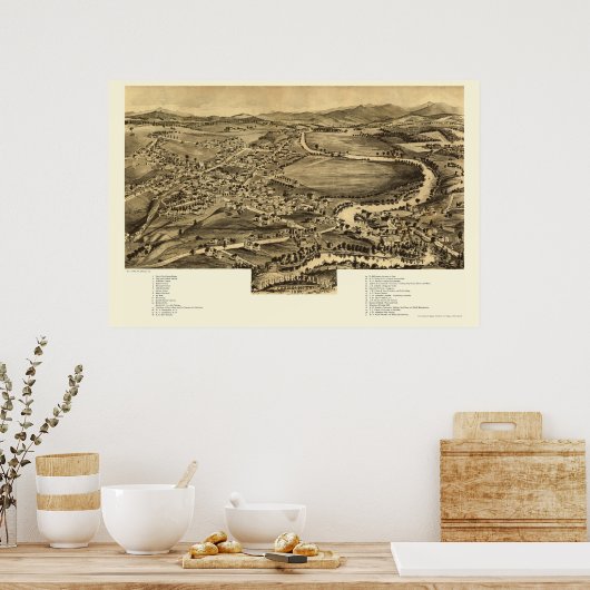 Enosburg-Herfsten, VT Panorama - 1892 Poster (Keuken)