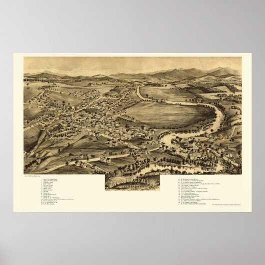 Enosburg-Herfsten, VT Panorama - 1892 Poster (Voorkant)