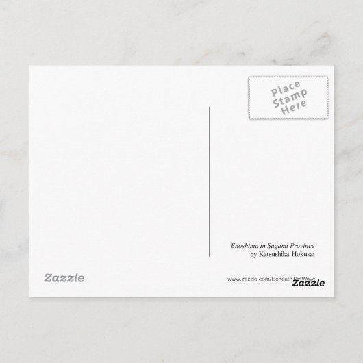 Enoshima in de provincie Sagami (door Hokusai) Briefkaart (Achterkant)