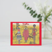 Enoti of Kenya Paper Doll Briefkaart (Staand voorkant)