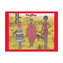 Enoti of Kenya Paper Doll Briefkaart