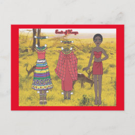 Enoti of Kenya Paper Doll Briefkaart