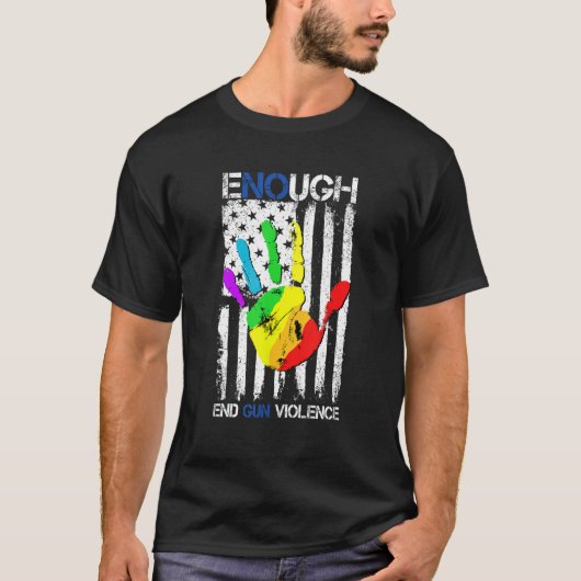 Enough End Gun Violence Protect Our Children Orang T-shirt (Voorkant)