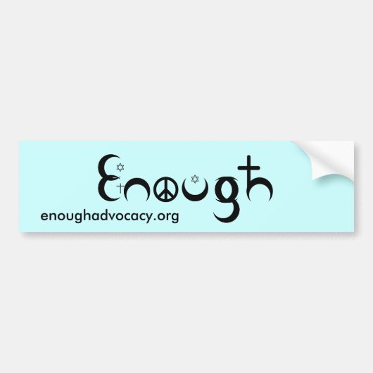 ENOUGH Unity ticker Bumpersticker (Voorkant)