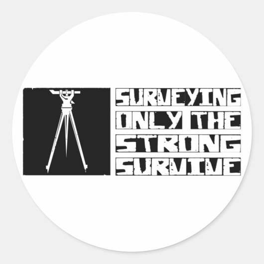 enquêteren overleven ronde sticker (Voorkant)