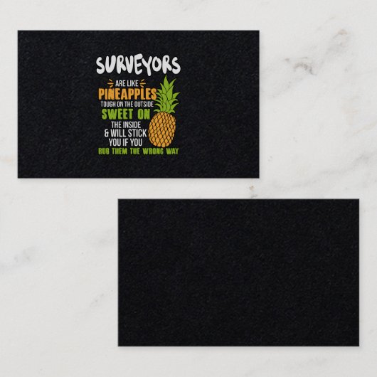 Enquêtes zijn als ananassen. visitekaartje (Voorkant / Achterkant)