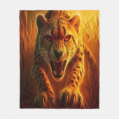 Enraged Cheetah Fleece Deken (Voorkant)