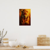 Enraged Cheetah Poster (Keuken)