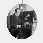 Enrico Caruso met een Victrola Brand Phonograph Keramisch Ornament (Links)