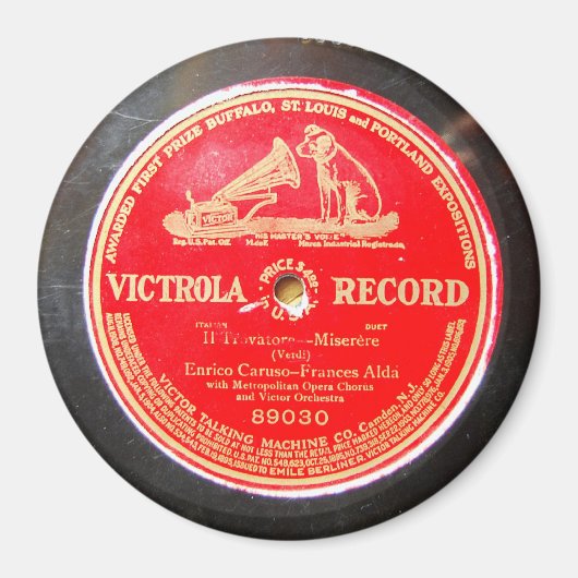 Enrico Caruso Victrola magneet (Voorkant)