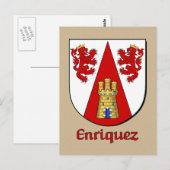 Enriquez Family Heraldic Shield Briefkaart (Voorkant / Achterkant)