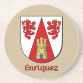 Enriquez Heraldic Shield Zandsteen Onderzetter (Voorkant)