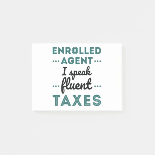 Enrolled Agent I Speak Fluent Taxes Post-it® Notes (Voorkant)