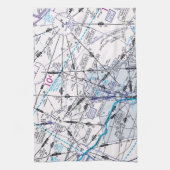 Enroute Lage Hoogtekaart Theedoek (Verticaal)