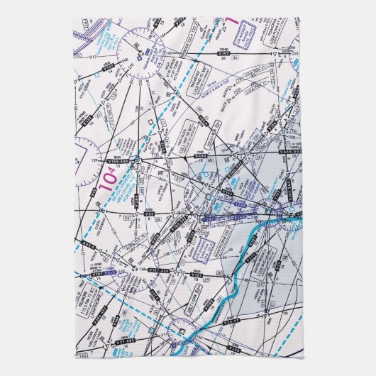 Enroute Lage Hoogtekaart Theedoek (Verticaal)