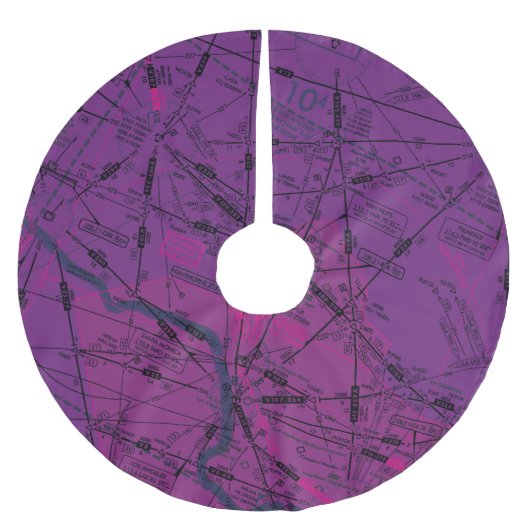 Enroute Low Altitude Aviation Chart Kerstboom Rok (Voorkant)
