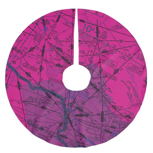 Enroute Low Altitude Aviation Chart Kerstboom Rok (Voorkant)