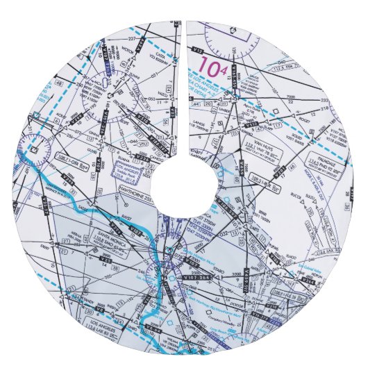 Enroute Low Altitude Aviation Chart Kerstboom Rok (Voorkant)