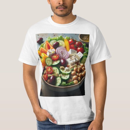 Ensalada Mediterránea fresca y deliciosa T-shirt (Voorkant)